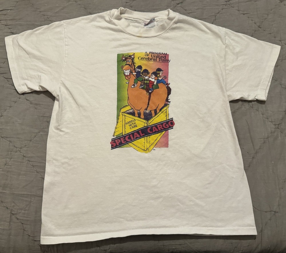 Vintage 90s Special Cargo United Cerebral Palsy L T-Shirt Single Stitch Horse