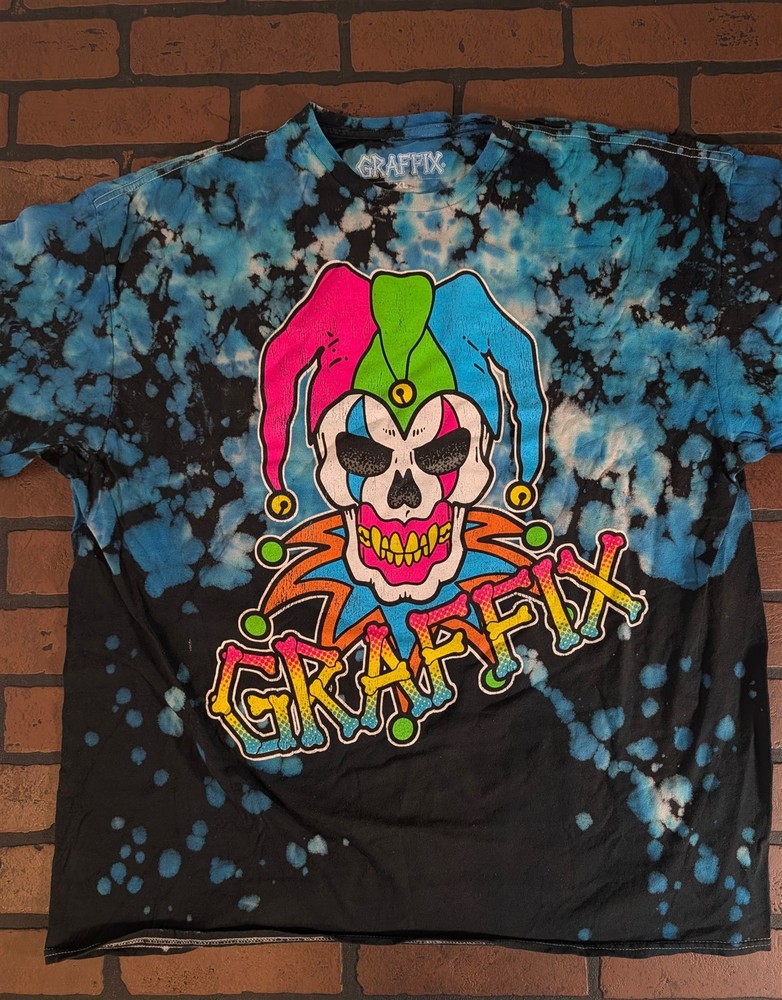 GRAFFIX Jester Blue Tie Dye Get Down Art T-Shirt ~Never Worn~ S M L XL 2XL