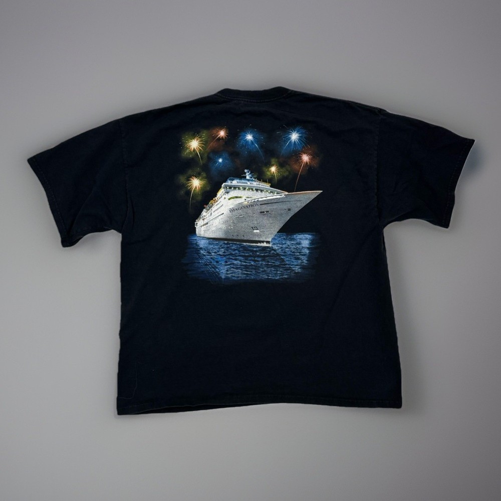 Carnival Cruise Line Graphic T-Shirt Men’s 2XL Black Heavyweight Cotton