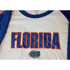Florida Gators x Pro Edge Raglan Sleeve Tee Shirt White Blue Collegiate SZ XXL