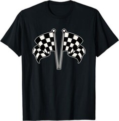 Car Racing Checkered Flag T-Shirt, Sport Racer T-Shirt,S-5XL, Unisex Tees