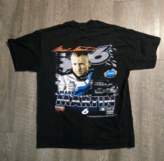 Checkered Flag Sports Label Nascar Viagra Racing T Shirt Size Large Mark Martin