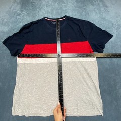Tommy Hilfiger T Shirt Mens Multicolor Colorblock Flag Stripe Logo Summer Tee