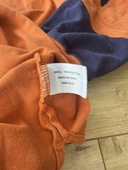 Orvis Rugby Shirt Mens XL Orange Blue Heavyweight Cotton Long Sleeve Outdoor