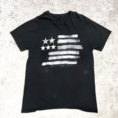 Patriotic Flag Men’s Large Pullover T-Shirt Short Sleeve Graphic Tee Black