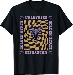 Golden State Valkyries Retro Wavy Checkerboard T-Shirt