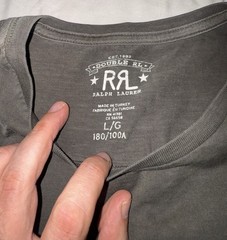 RRL Double RL Ralph Lauren Crew Neck T Shirt Size L Color Black