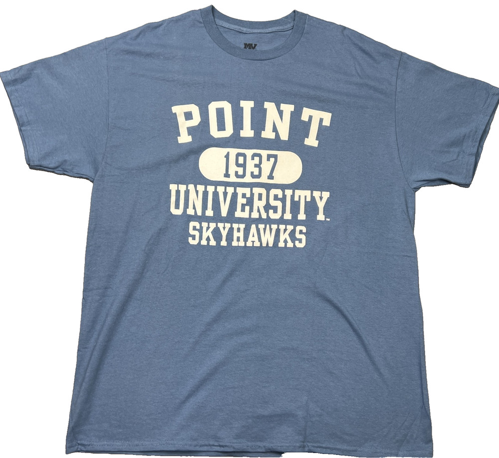 MV Sport Point University Skyhawks 1937 T Shirt Adult XL Blue Spell Out Tee