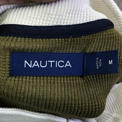 Nautica Shirt Mens Medium White Thermal Mock Neck Henley Long Sleeve Nautical