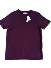 Topman NEW Solid Burgandy Wine Mens Large Crew Short Sleeve Pullover Tee T-Shirt