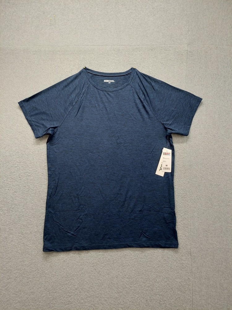 32 Degrees Men T Shirt M Navy Blue Short Sleeve Crew Neck Casual Tee Relaxed