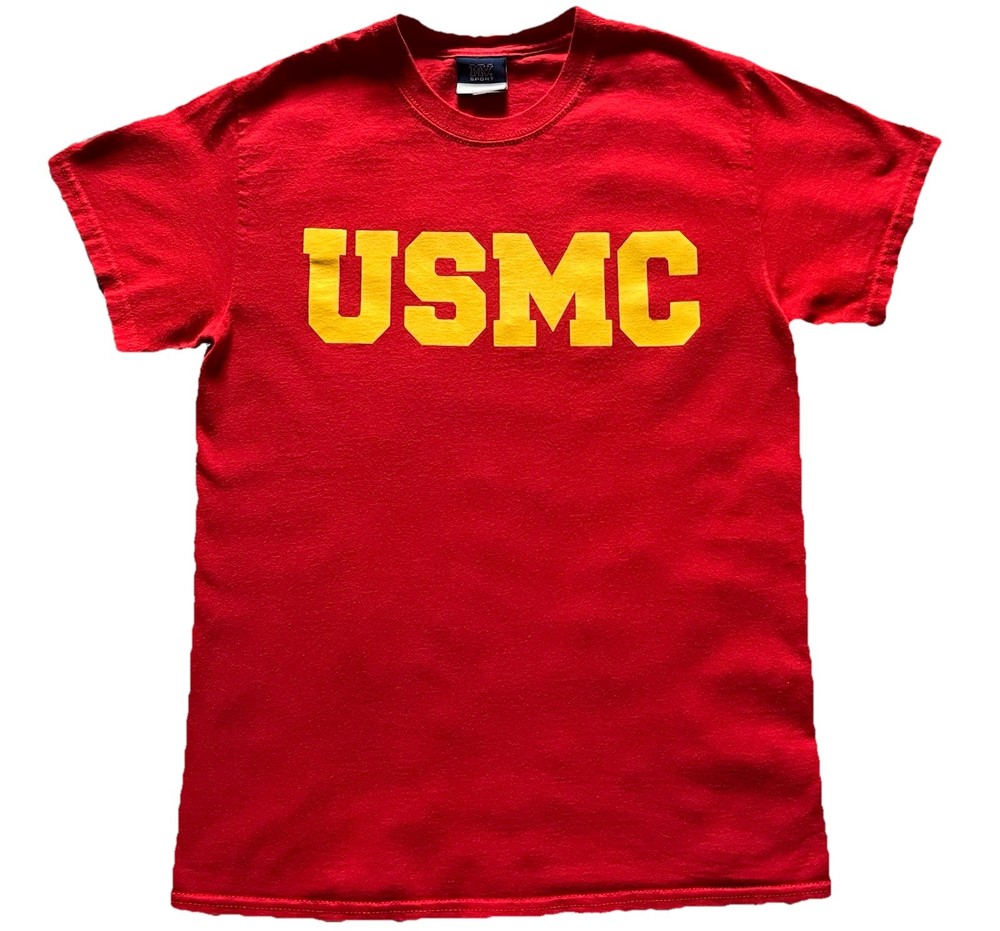Vintage United States Marine Corps T-Shirt Red Size Small USA Military