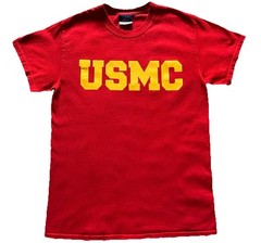 Vintage United States Marine Corps T-Shirt Red Size Small USA Military