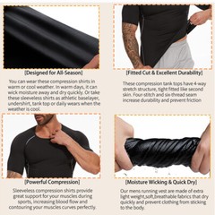 Mens Compression Athletic Fitness Shirt Base Layer Tops Tight Dry Sports Gym Tee