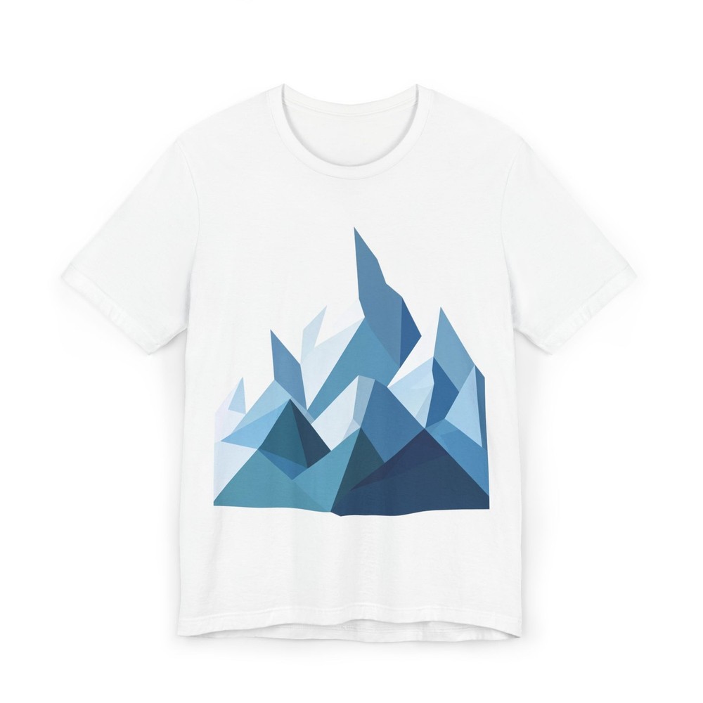 Geometric Mountains Jersey Tee Abstract Nature Art Essential Unisex Made in USA
