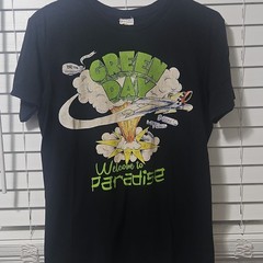 Bay Island Sportswear Green Day Welcome to Paradise Black Graphic T-Shirt Crew S