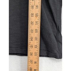 Vince Garment Dyed Henley Shirt Mens Medium Black Long Sleeve Pima Cotton Peru