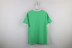 New Adidas Mens M Spell Out Trefoil Striped Short Sleeve Ringer T-Shirt Green