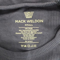 NWT Mack Weldon Thermal Shirt Men S WARMKNIT Waffle Long Sleeve Wool Blend Blue
