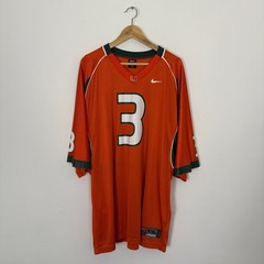 Vintage Y2K Nike Miami Hurricanes Kyle Wright NCAA Football Sports Jersey Orange