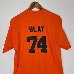 Vintage Football Touchdown Club T-Shirt Mens Large Orange SS JERZEES Made in USA