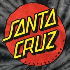 Santa Cruz Shirt Mens Large Black Grey Tie Dye Skateboards Logo Tee Cotton