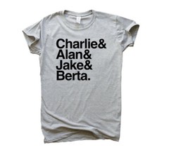 Charlie Alan Jake Berta Tshirt Two and A Half Men Lovers Characters Gift Present
