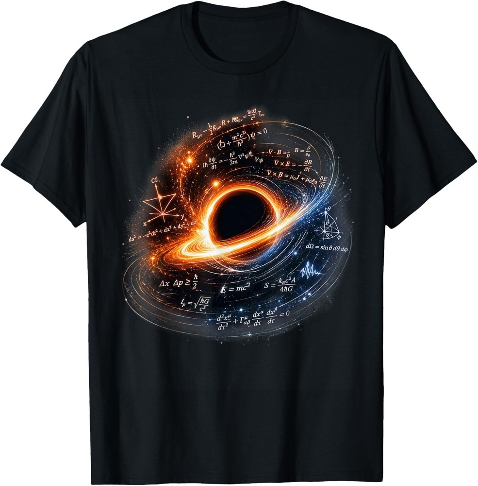 Black Hole Physics Equations Space Science Mathematics T-Shirt