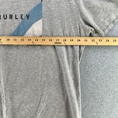 Hurley Mens T-Shirt Large L Graphic Logo Short Sleeve Gray Blended Fabric Camisa