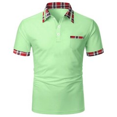 Lapel Men’s T-Shirt Summer Fashion Casual Blouse Business Solid Color V-neck