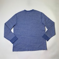 Vince Shirt Mens XL Extra Large Blue Cotton Blend Thermal Long Sleeve Crew Neck