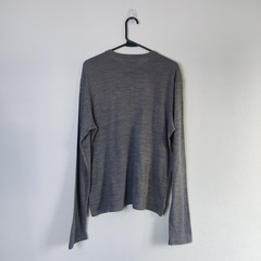 Cadet Military Inspired Wool Blend Long Sleeve T Shirt Small Gray Base layer