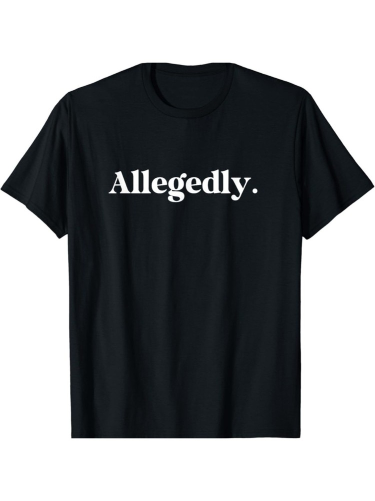 1pc “Allegedly” Men’s Cotton T-Shirt – Casual Crew Neck, Slight Stretch, Kn