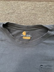 Sun Faded Distressed Carhartt K87-DKB Pocket T-shirt Workwear Size XL