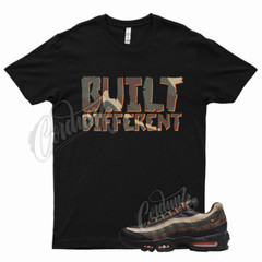 Black BUILT T Shirt for Air Max 95 Dark Army Orange Blaze Tweed Cinder