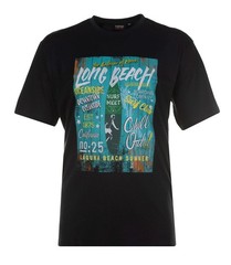 Espionage Long Beach Print Men’s Large Graphic Jersey Short Sleeve T-shirt