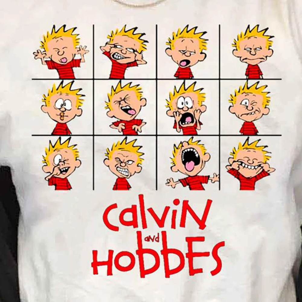 Calvin and Hobbes Emotions white T-shirt Unisex tee All sizes S-5Xl 29