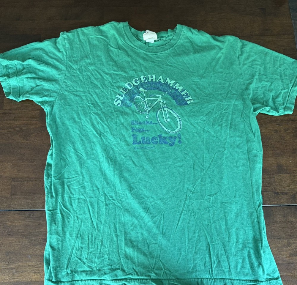 Napoleon Dynamite Shirt Mens XL Green 2006 Movie Promo Bike Sledgehammer