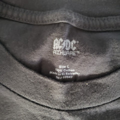 ACDC AC/DC MENS LARGE GRAY tshirt angus young highway to hell