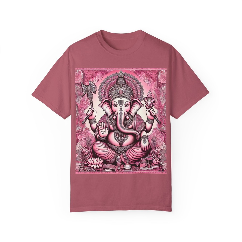 Ganesha Graphic Unisex T-Shirt, Ganesh Elephant Tee, Pink, Yoga, Hindu