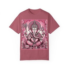 Ganesha Graphic Unisex T-Shirt, Ganesh Elephant Tee, Pink, Yoga, Hindu