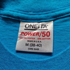 Vintage Oneita T-Shirt Mens Small Blue Single Stitch 90s Short Sleeve Spellout