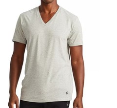 3-PK RALPH LAUREN POLO SIZES S M L XL XXL GRAY V NECK COTTON T SHIRT UNDERSHIRT