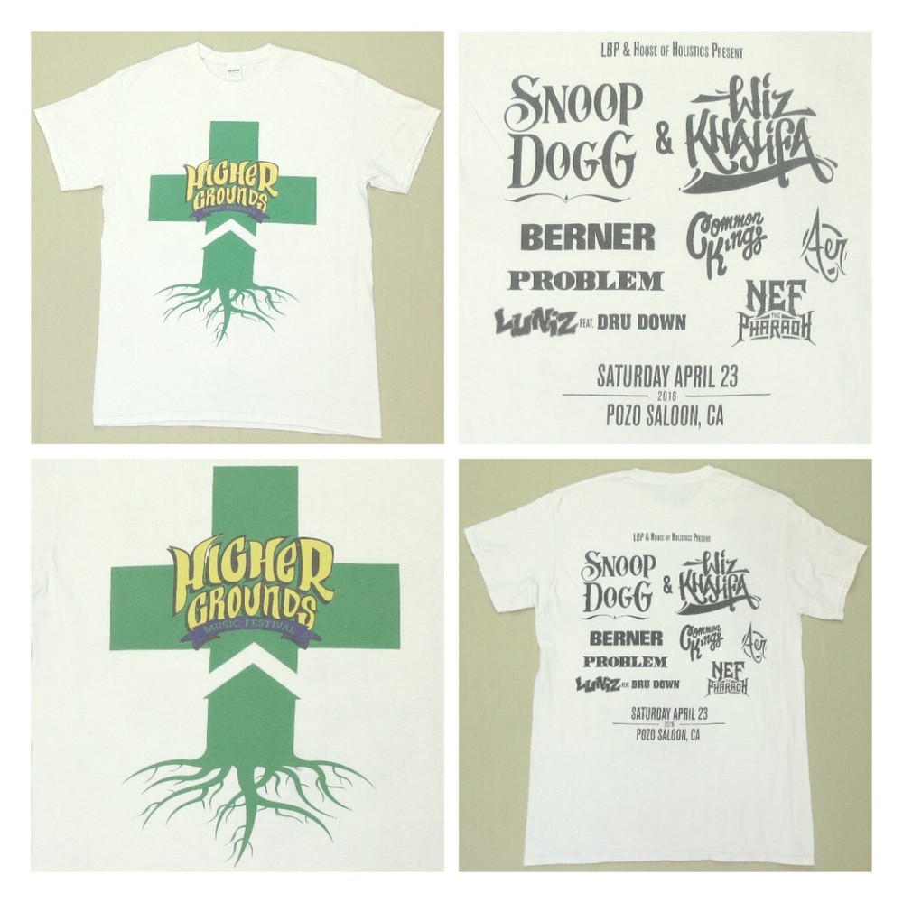 HIGHER GROUNDS MUSIC FESTIVAL 2016 Snoop Dogg Wiz Khalifa Pozo California Shirt
