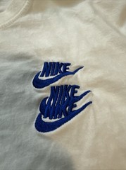 Nike World Tour Tee Shirt Embroidered Logo Double Sided White Size M 100% Cotton