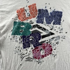 Vintage 90s Umbro Sand Soccer Shirt Mens Large White Single Stitch Distressed