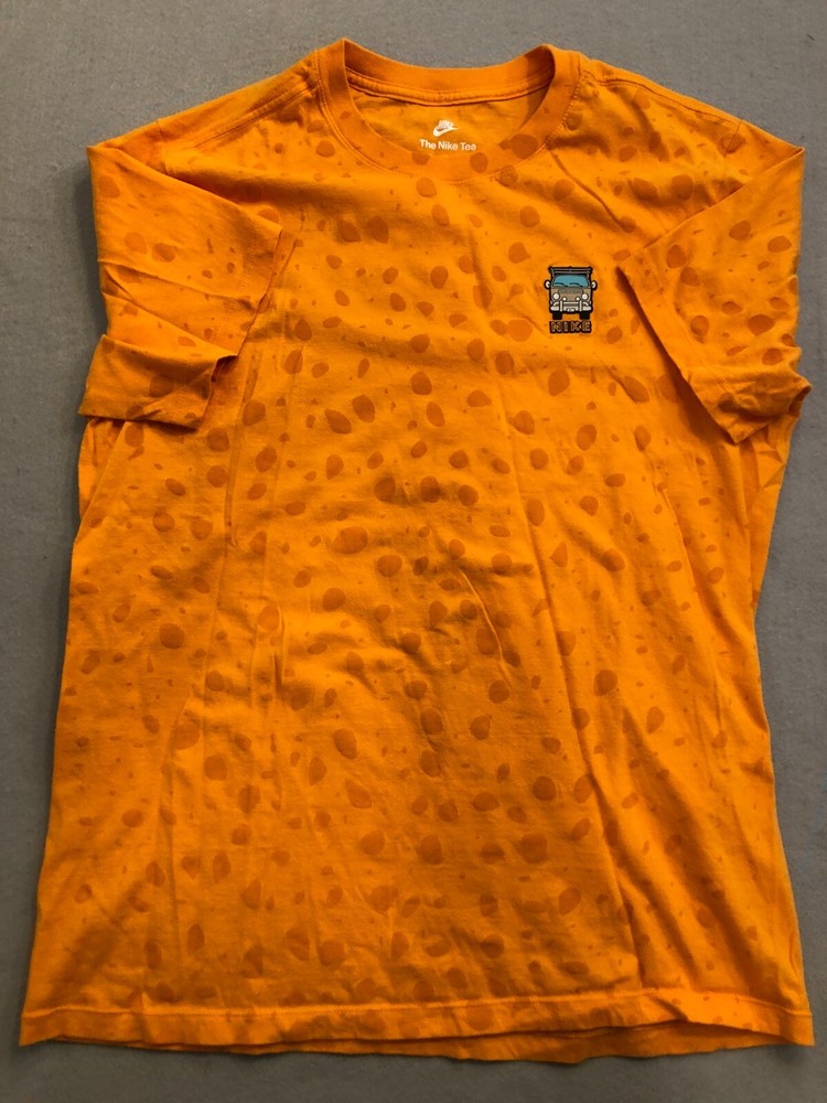 Nike Shirt Men’s Medium Bright Orange Patterned Cotton Truck Logo Tee