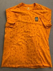 Nike Shirt Men’s Medium Bright Orange Patterned Cotton Truck Logo Tee