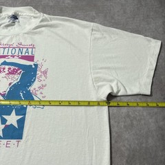 Vintage 80s Sheryl Swartz Swim Meet Shirt Mens XL Swimming Graphic Single Stitch