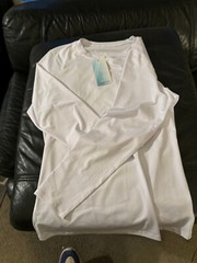 Style One new w tags polyester 85 spandex 15% work out shirt mens s white Mint